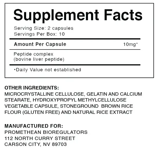 Liver 20-Cap Label