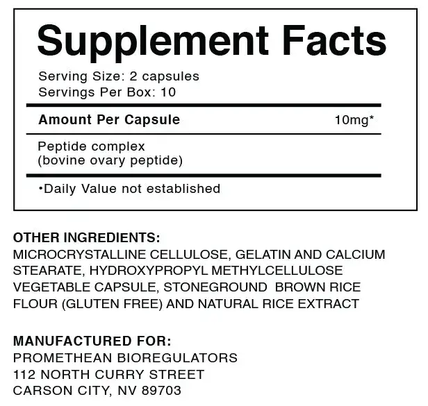 Ovary 20-Ct label